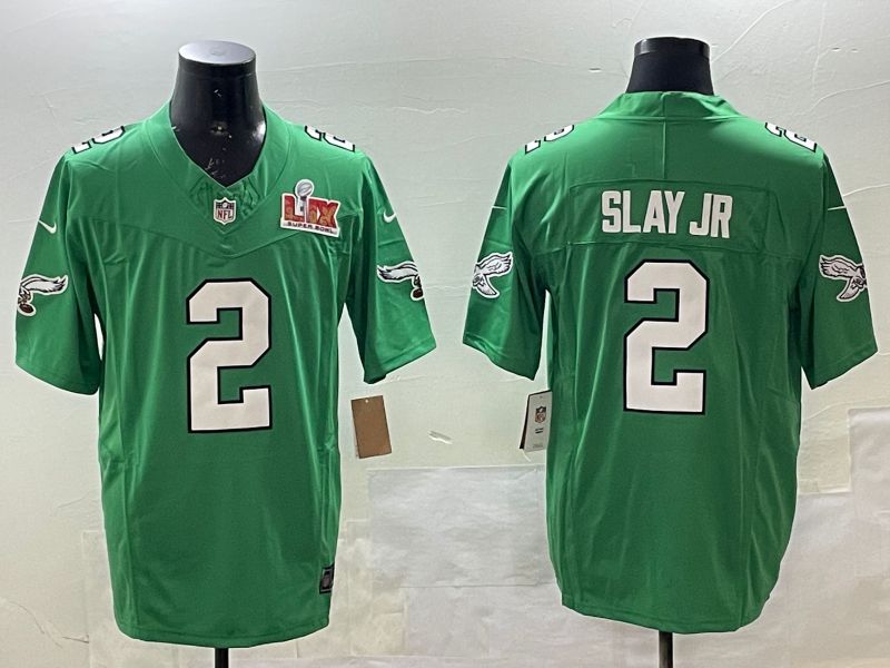 Men Philadelphia Eagles #2 Slay jr Green three generations 2025 Nike Vapor Limited NFL Jersey style 2